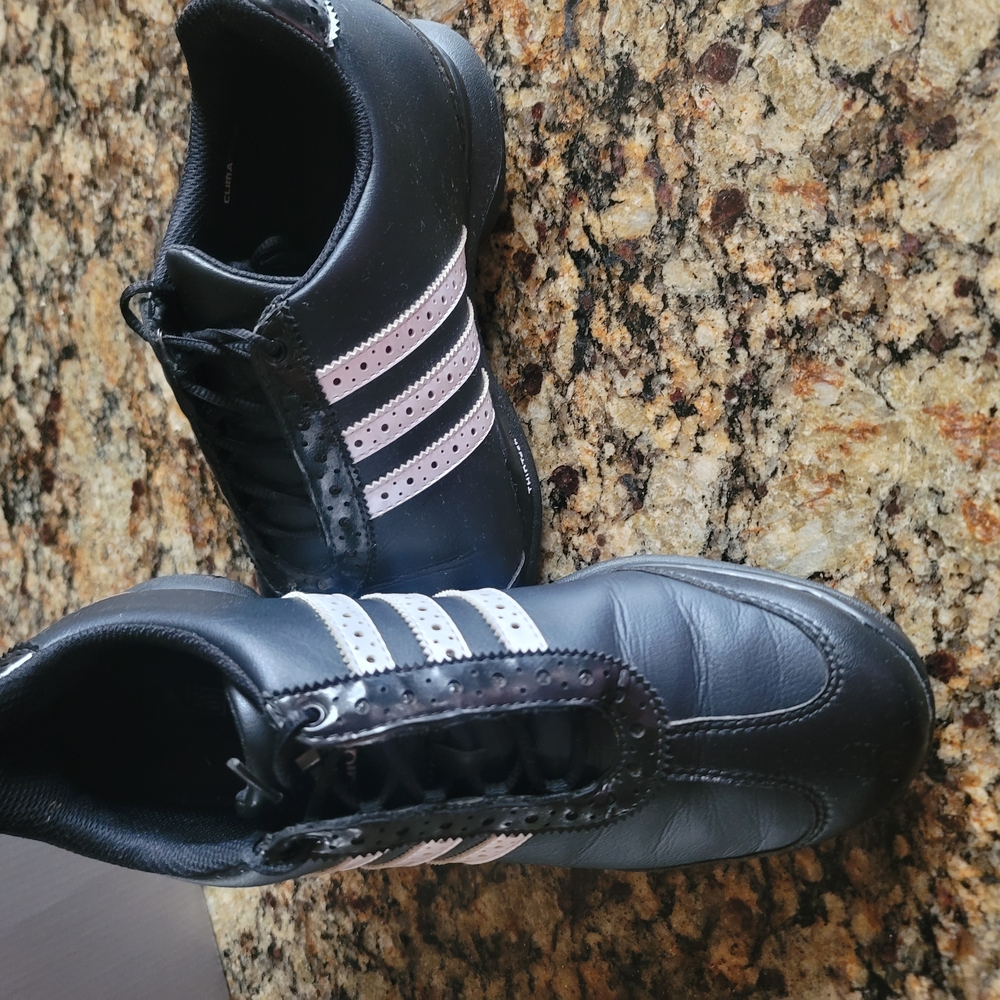Adidas Black and White Golf Shoes